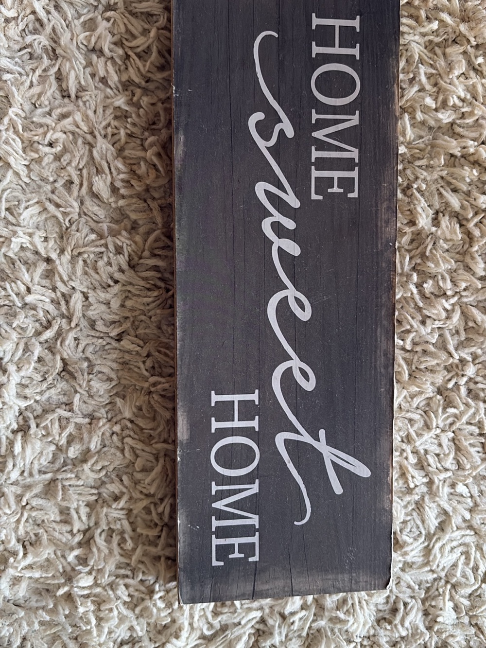 Rustic "Home Sweet Home" Wooden Wall Sign - Black and White